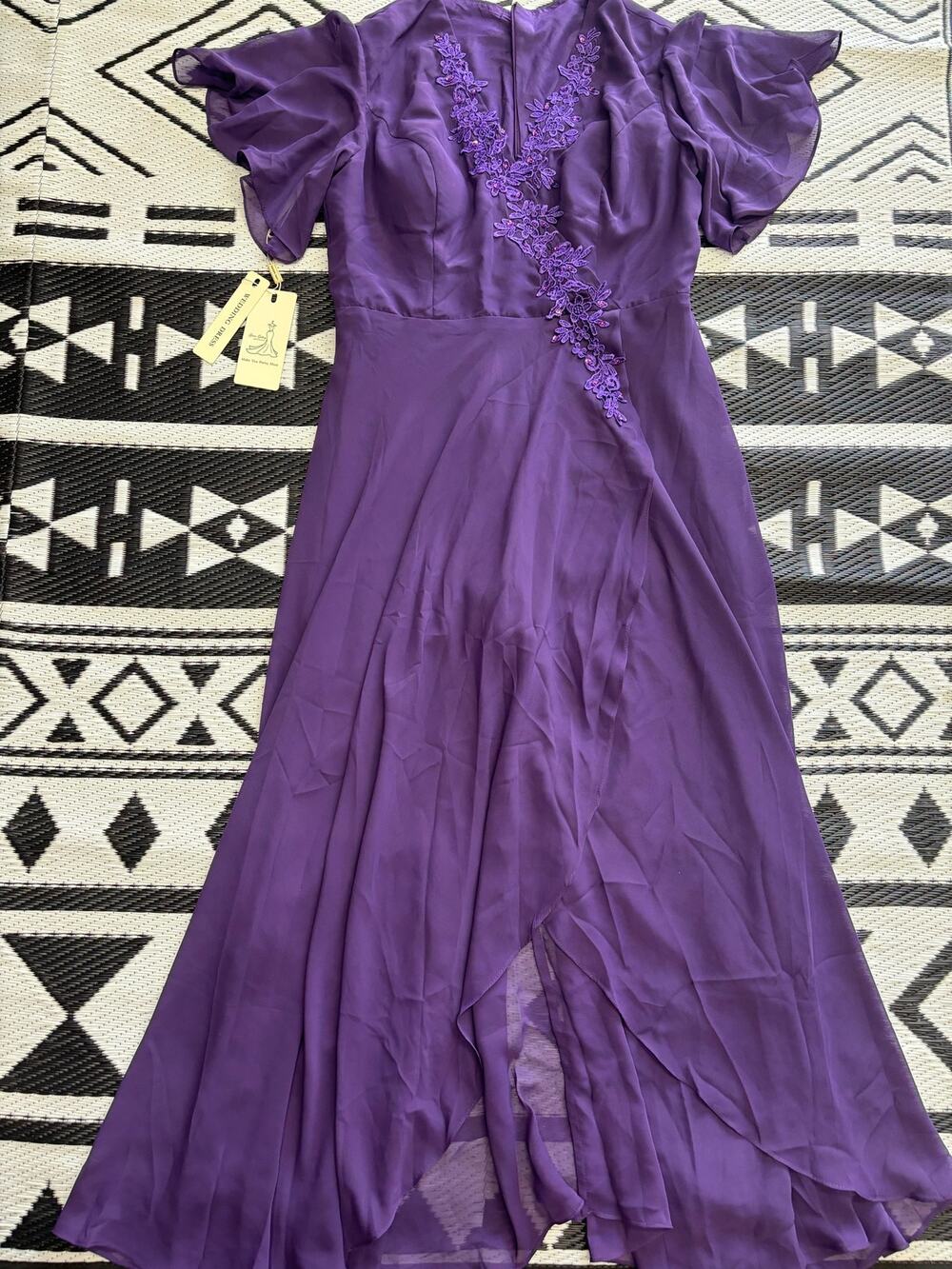 Purple Dress Pants Jumpsuit Wedding, Size 14